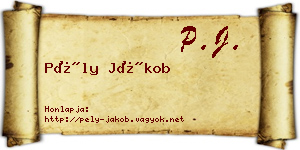 Pély Jákob névjegykártya